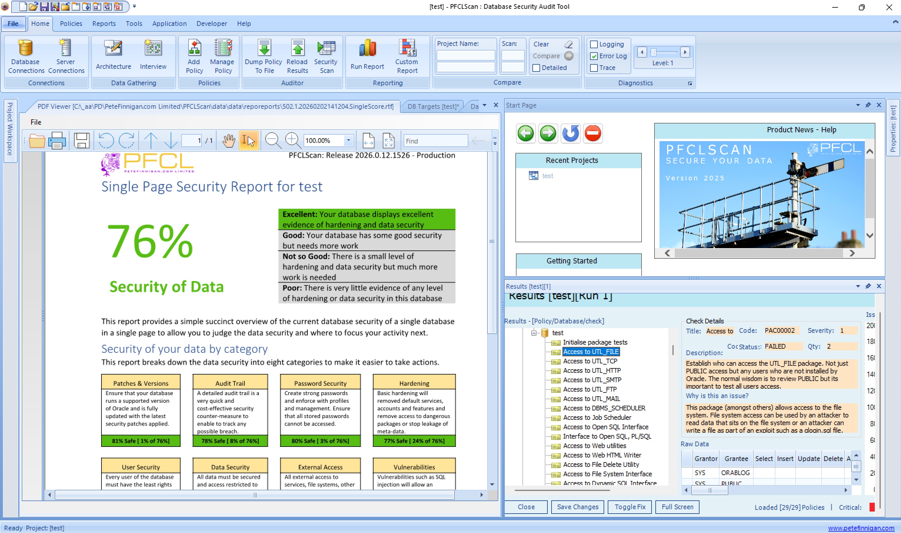 PFCLScan 2025 Start Page