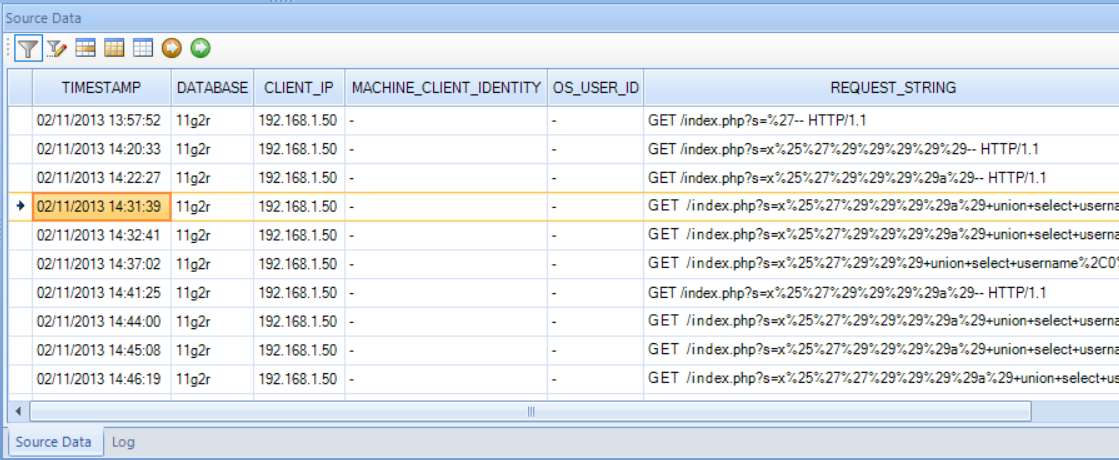 PFCLForensic - evidence of SQL Injection